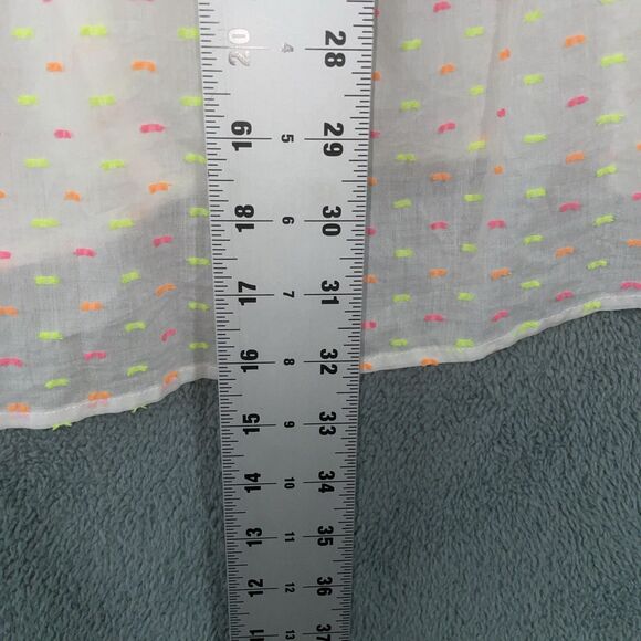 Lane Bryant Blouse Womens 38 White Pullover Short Sleeve V Neck Elastic Waist - Picture 7 of 10